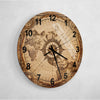 Antique Map Tempered Glass Wall Clock - Elegant Cartographic Art Home Gift