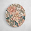 Floral Decorative Tempered Glass Wall Clock, Stylish Home Decor Gift For Couples