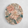 Floral Decorative Tempered Glass Wall Clock, Stylish Home Decor Gift For Couples
