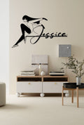 Black Metal Woman Wall Art Sculpture