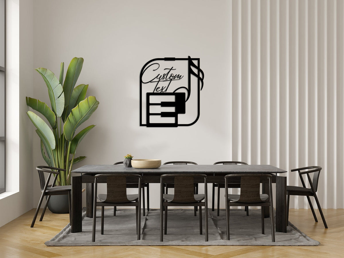 Music Notes Metal Wall Art Decor Personalized Gift for Musician
