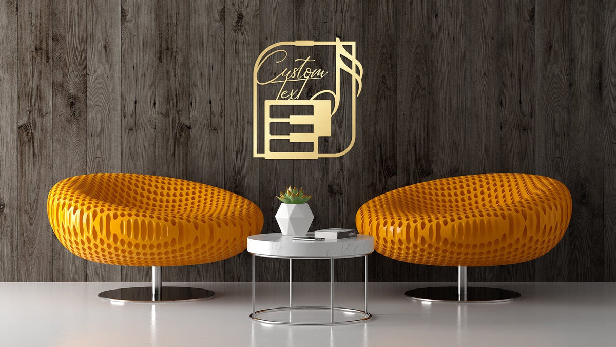Music Notes Metal Wall Art Decor Personalized Gift for Musician