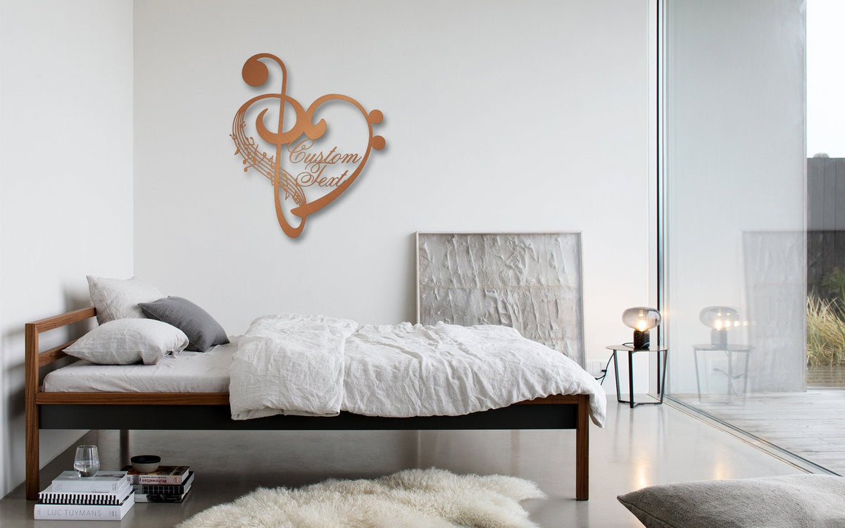 Personalized Music Notes and Heart Metal Wall Art Gift for Musician, Teacher or Music Lovers