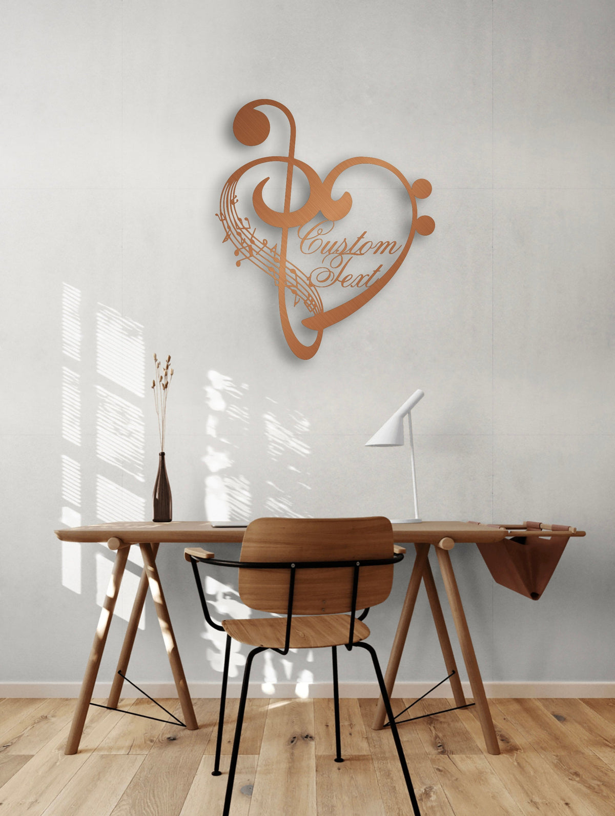 Personalized Music Notes and Heart Metal Wall Art Gift for Musician, Teacher or Music Lovers
