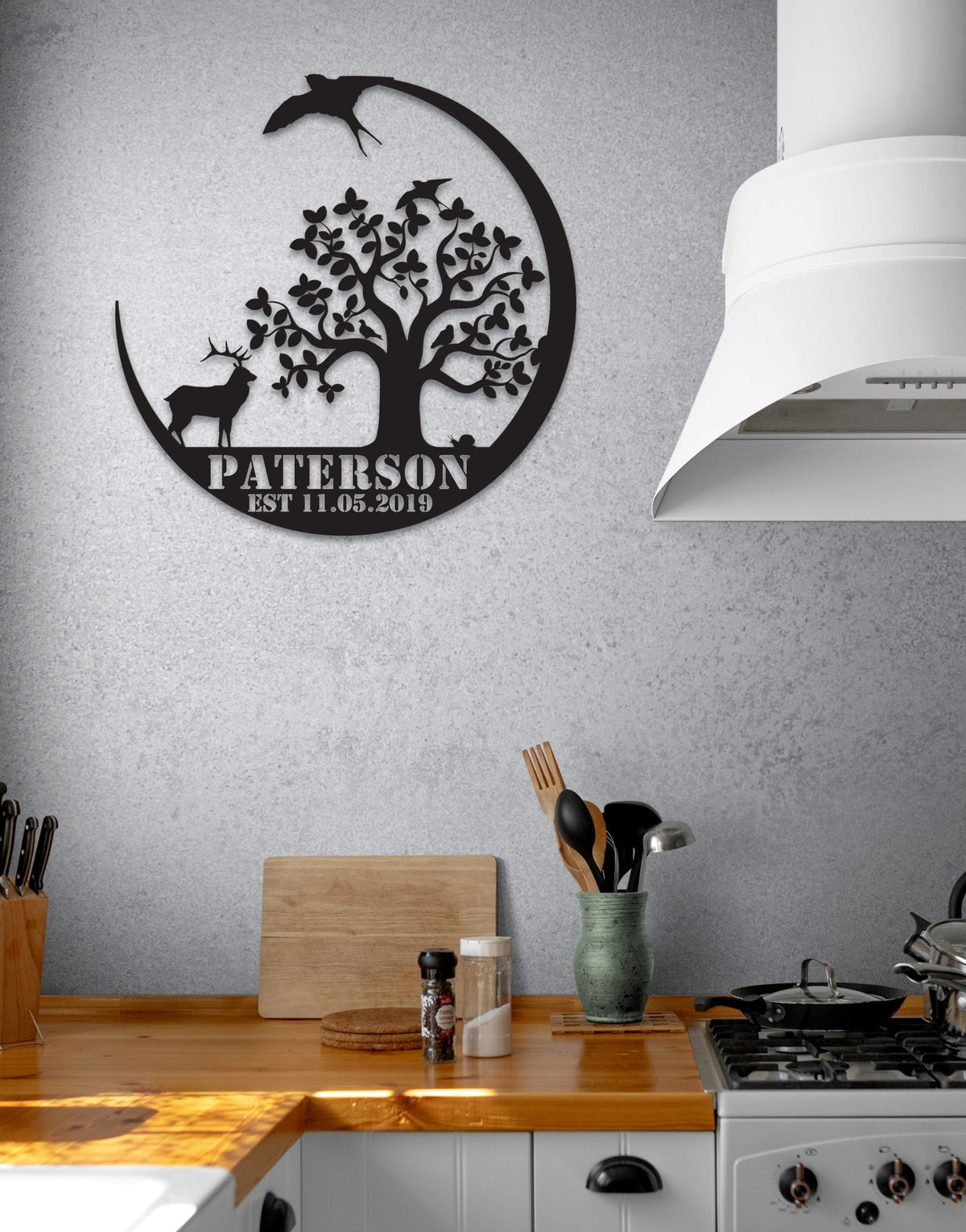 Personalized Family Tree Name Sign Metal Wall Art New Home Gİft