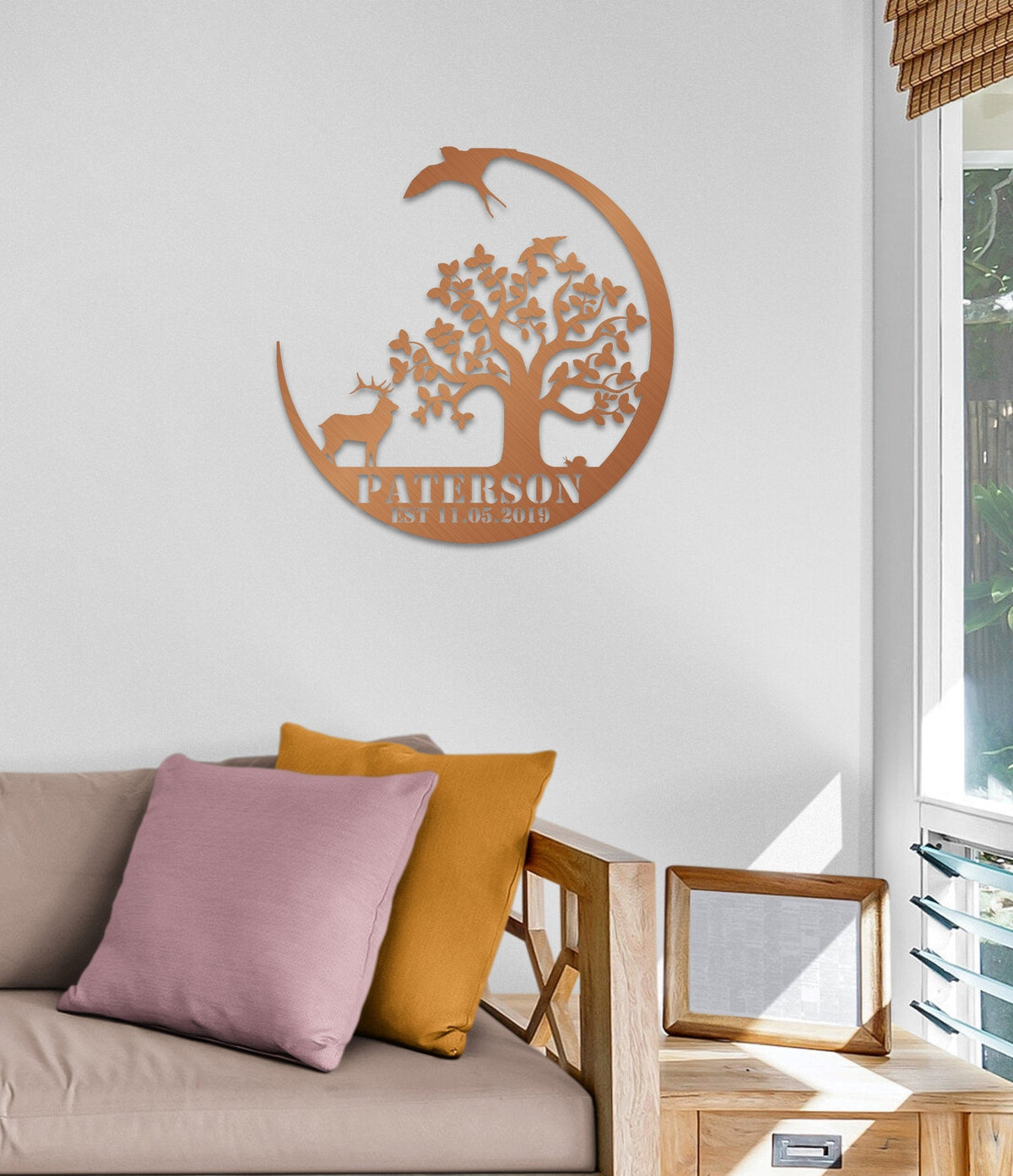 Personalized Family Tree Name Sign Metal Wall Art New Home Gİft