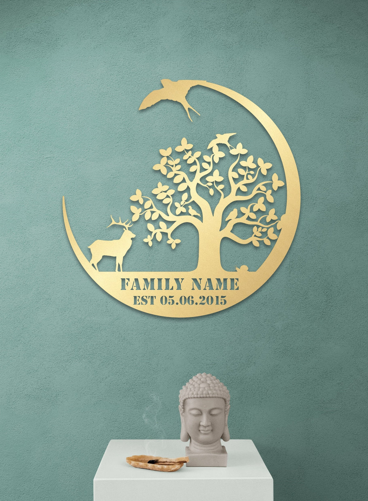 Personalized Family Tree Name Sign Metal Wall Art New Home Gİft