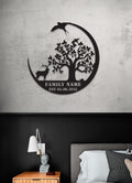 Personalized Black Metal Family Tree Sign