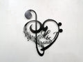 Personalized Music Notes and Heart Metal Wall Art Gift for Musician, Teacher or Music Lovers
