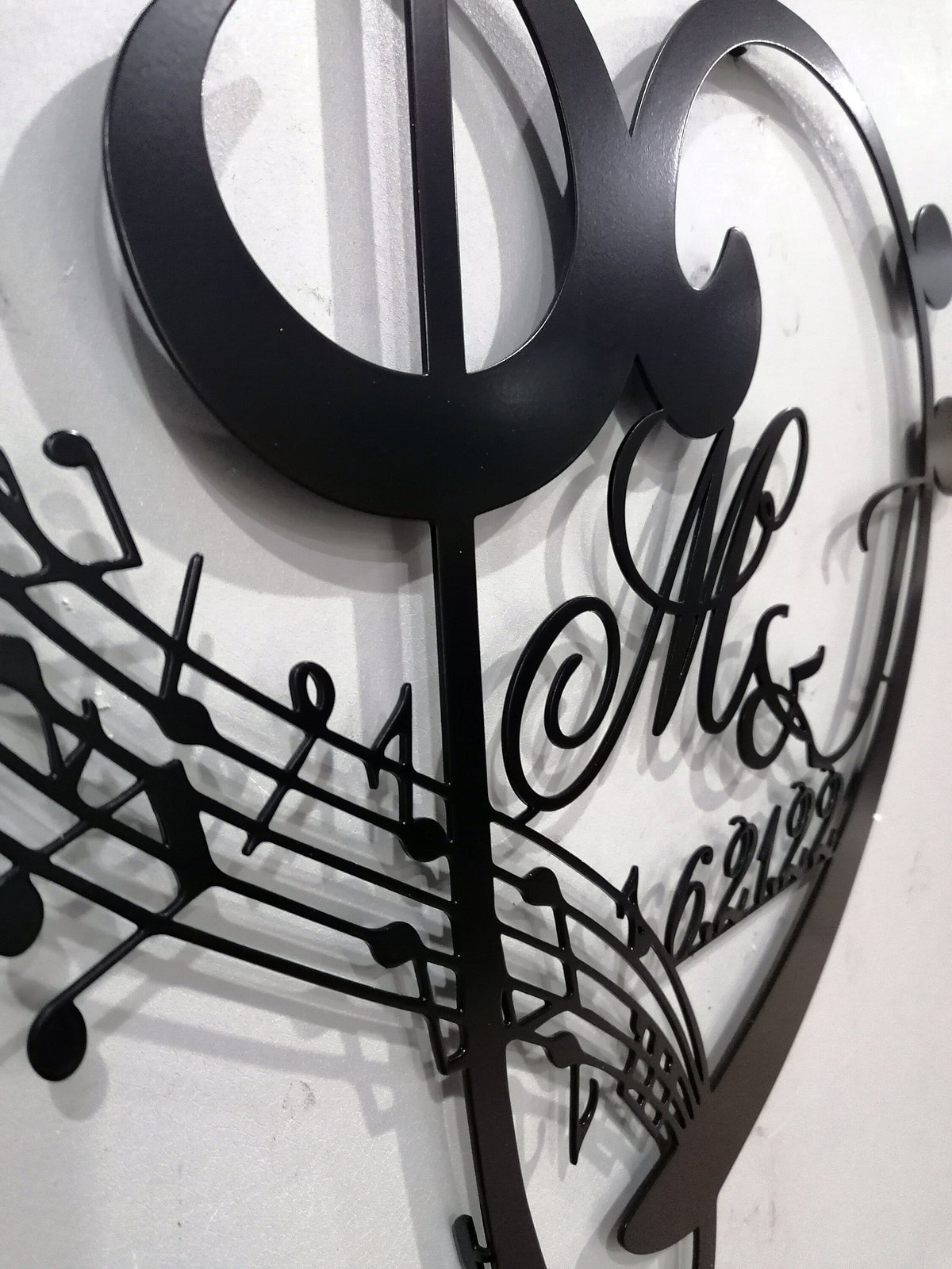 Personalized Music Notes and Heart Metal Wall Art Gift for Musician, Teacher or Music Lovers