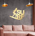 Gold Surfing Metal Wall Art Decor