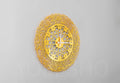 Shiny Gold Metal Ayatul Kursi Wall Clock, Islamic Wall Art, Arabic or English Number