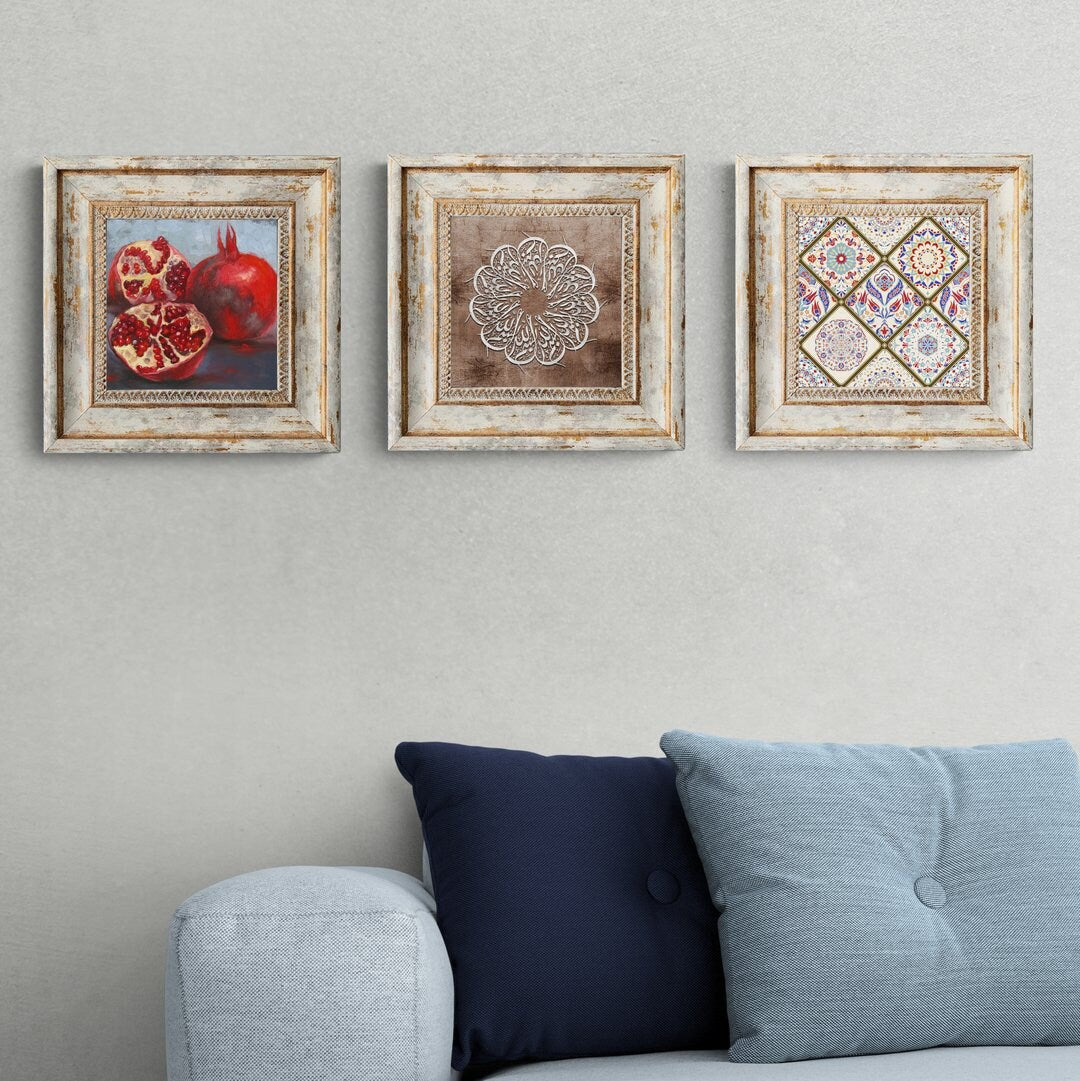 Framed Basmala Islamic Wall Art Print on Wood Islamic Gifts for Muslims