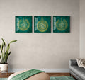 Glass Ayatul Kursi Islamic Wall Art with Al Falaq and Al Nas Arabic Calligraphy