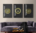Glass Ayatul Kursi Islamic Wall Art Arabic Calligraphy with Al Falaq and Al Nas Arts