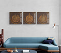Glass Ayatul Kursi Islamic Wall Art with Al Falaq and Al Nas Arabic Calligraphy
